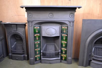 Edwardian Cast Iron Tiled Fireplace - 1139TC - Oldfireplaces