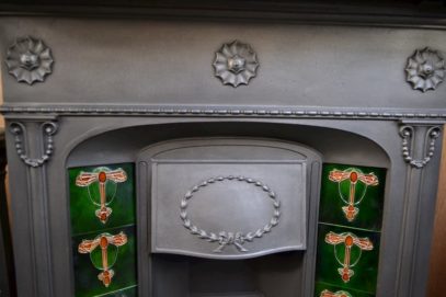 Edwardian Cast Iron Tiled Fireplace - 1139TC - Oldfireplaces