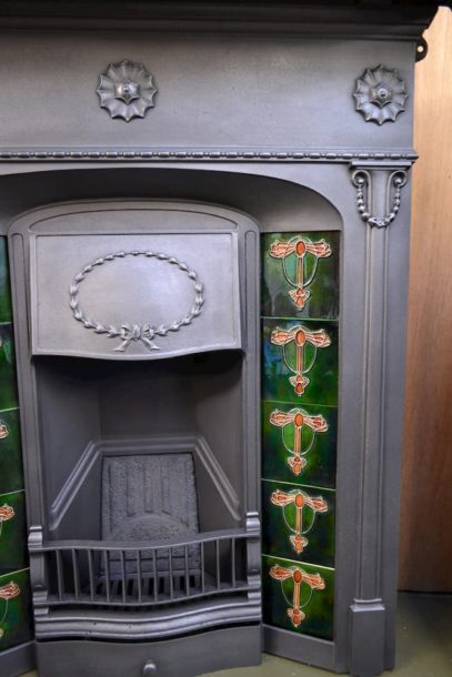 Edwardian Cast Iron Tiled Fireplace - 1139TC - Oldfireplaces