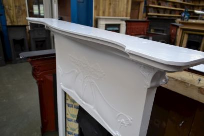 Painted Art Nouveau Tiled Fireplace 1146TC - Antique Fireplace Co