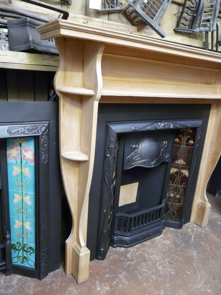 244WS_1077_Arts_&_Crafts_Pine_Fireplace_Surround Old Fireplaces