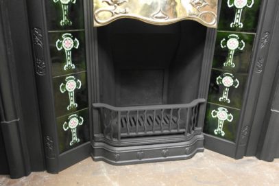 Art Nouveau Tiled Fireplace Insert - 057TI-932 - Image 6