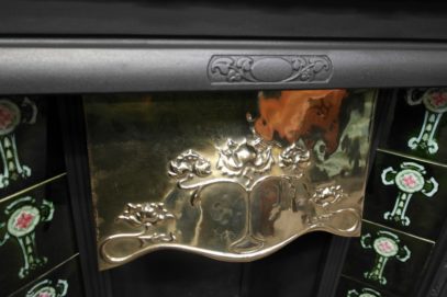 Art Nouveau Tiled Fireplace Insert - 057TI-932 - Image 7