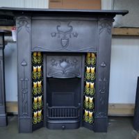 Art Nouveau Tiled Combination Fireplace - 1292TC - Antique Fireplace Co