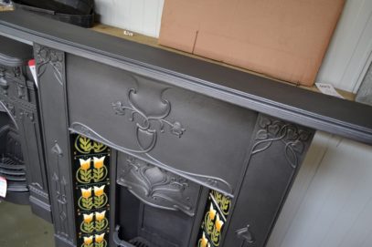 Art Nouveau Tiled Combination Fireplace - 1292TC - Antique Fireplace Co