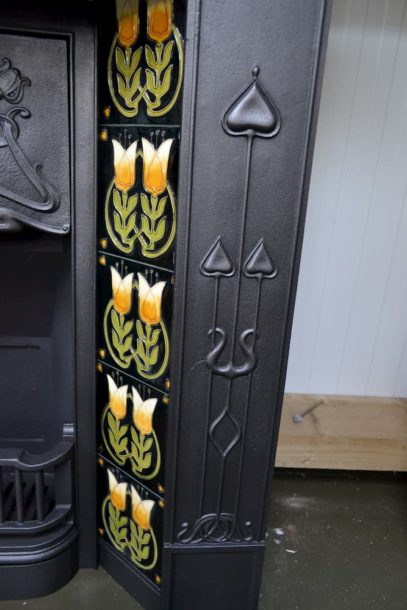 Art Nouveau Tiled Combination Fireplace - 1292TC - Antique Fireplace Co