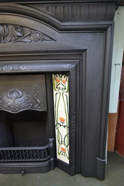 Art Nouveau Cast Iron Fire Surround 1686CS - Oldfireplaces