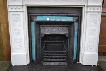 Victorian Tiled Insert 1496TI with Victorian Marble Fire Surround