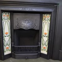Original Art Nouveau Tiled Insert 1895TI - Oldfireplaces