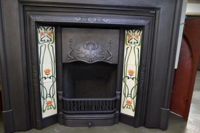 Original Art Nouveau Tiled Insert 1895TI - Oldfireplaces