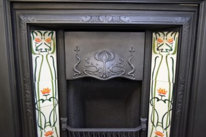 Original Art Nouveau Tiled Insert 1895TI - Oldfireplaces