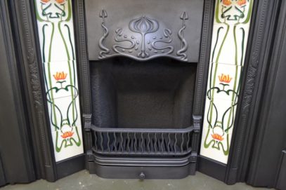 Original Art Nouveau Tiled Insert 1895TI - Oldfireplaces