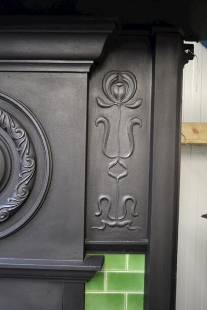 Edwardian Art Nouveau Tiled Fireplace 1745TC - Oldfireplaces