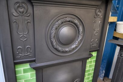 Edwardian Art Nouveau Tiled Fireplace 1745TC - Oldfireplaces