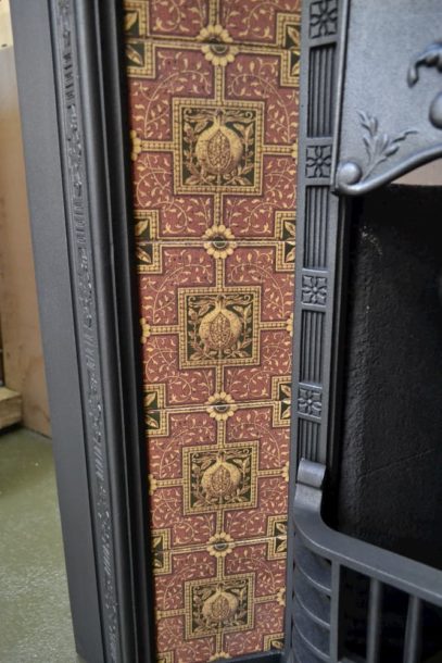 Victorian Art Nouveau Tiled Insert 1858TI - Oldfireplaces