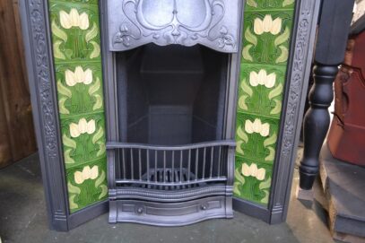 Petite Art Nouveau Tiled Insert 1890TI - Oldfireplaces
