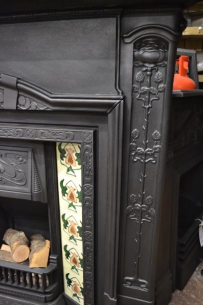 Art Nouveau Cast Iron Surround 1907CS Old Fireplaces