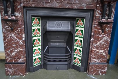 Late Victorian Tiled Insert 1937TI with Victorian Marble Fireplace 1284MS