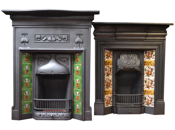 Antique Tiled Combination Fireplaces