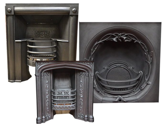 Cast iron inserts, hob and register grates