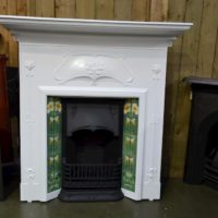 Painted Art Nouveau Tiled Fireplace 1963TC - Oldfireplaces