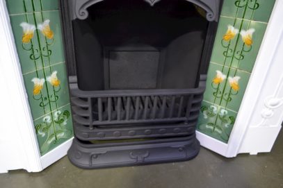 Painted Art Nouveau Tiled Fireplace 1963TC - Oldfireplaces