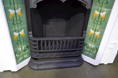 Painted Art Nouveau Tiled Fireplace 1963TC - Oldfireplaces