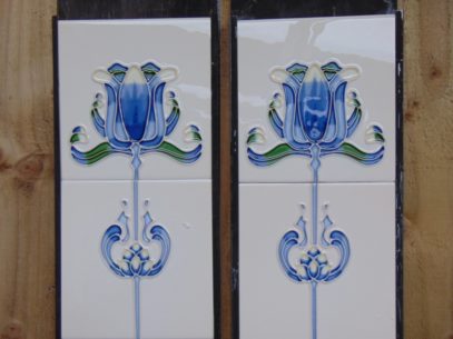 Blue Tulip Reproduction Fireplace Tiles R012 - Oldfireplaces