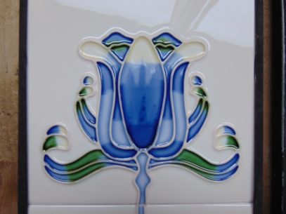 Blue Tulip Reproduction Fireplace Tiles R012 - Oldfireplaces