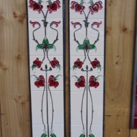 Burgandy Art Nouveau Reproduction Fireplace Tiles R014 - Oldfireplaces
