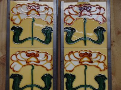 Art Nouveau Style Reproduction Fireplace Tiles R034 Oldfireplaces
