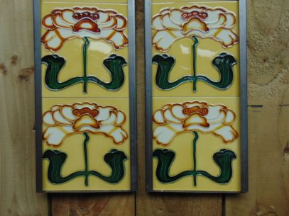 Art Nouveau Style Reproduction Fireplace Tiles R034Oldfireplaces