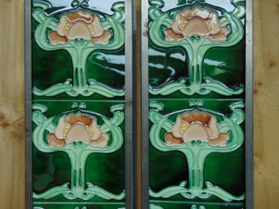 Art Nouveau Styled Reproduction Fireplace Tiles R049 Oldfireplaces