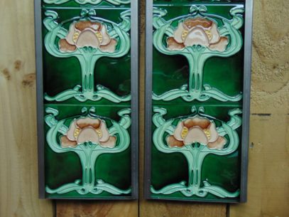 Art Nouveau Styled Reproduction Fireplace Tiles R049 Oldfireplaces