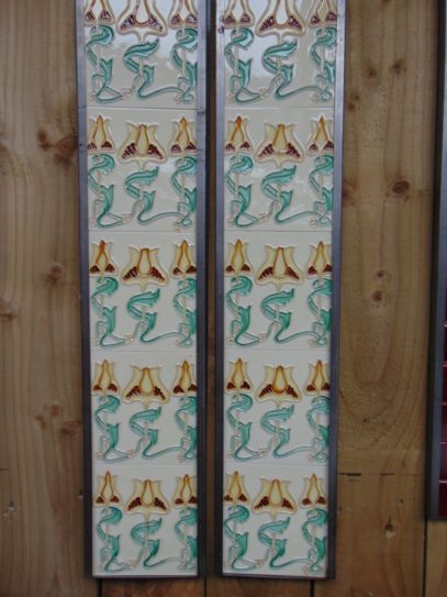 Art Nouveau Styled Reproduction Fireplace Tiles R050 Antique Fireplace Company