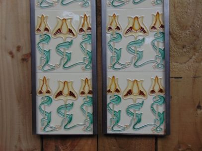 Art Nouveau Styled Reproduction Fireplace Tiles R050 Antique Fireplace Company