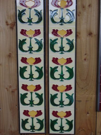 Art Nouveau Styled Reproduction Fireplace Tiles R051 Oldfireplaces