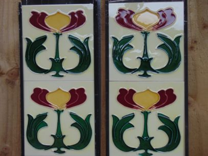 Art Nouveau Styled Reproduction Fireplace Tiles R051Oldfireplaces