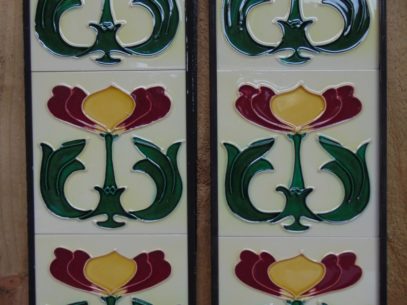 Art Nouveau Styled Reproduction Fireplace Tiles R051Oldfireplaces