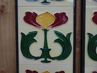 Art Nouveau Styled Reproduction Fireplace Tiles R051 Oldfireplaces