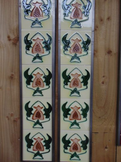 Art Nouveau Styled Reproduction Fireplace Tiles R053 Oldfireplaces