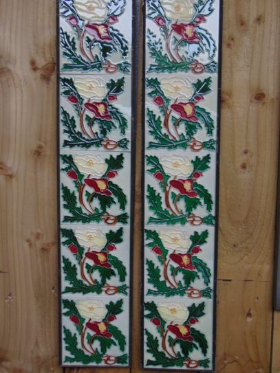 Edinburgh Floral Reproduction Fireplace Tiles R054 - Antique Fireplace Company