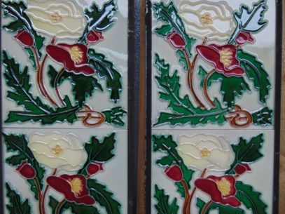 Edinburgh Floral Reproduction Fireplace Tiles R054 - Antique Fireplace Company