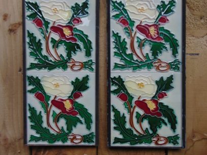 Edinburgh Floral Reproduction Fireplace Tiles R054 - Antique Fireplace Company