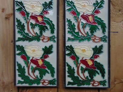 Edinburgh Floral Reproduction Fireplace Tiles R054 - Antique Fireplace Company