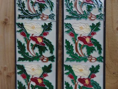 Edinburgh Floral Reproduction Fireplace Tiles R054 - Antique Fireplace Company