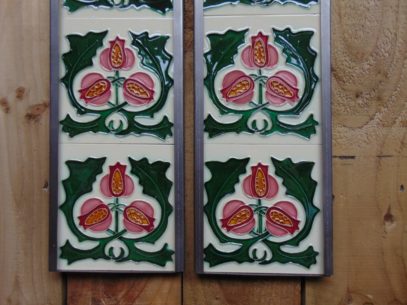 Art Nouveau Styled Reproduction Fireplace Tiles R055 Oldfireplaces