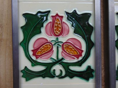Art Nouveau Styled Reproduction Fireplace Tiles R055 Oldfireplaces