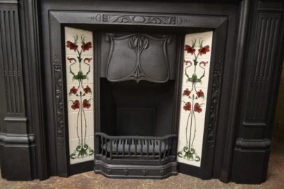 Original Art Nouveau Tiled Insert 2023TI Old Fireplaces