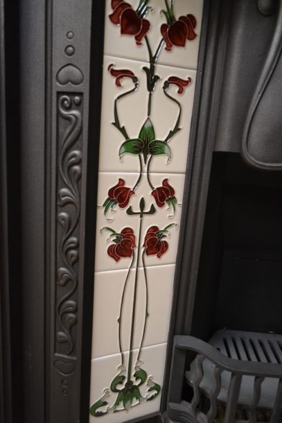 Original Art Nouveau Tiled Insert 2023TI Old Fireplaces